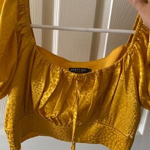 Nasty gal collection yellow crop top